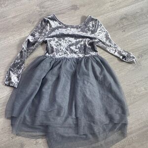 Cat&Jack Gray velvet tulle dress size XS 4/5